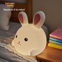 Lampe de chevet LED Lapin Mignon à Induction Rechargeable, Design Minimaliste Moderne, pour Chambre d'Enfant/Cadeau pour Couple