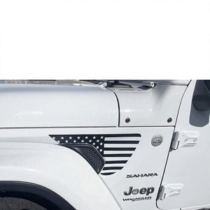 Autocollant de luxe XTX drapeau américain pour aération latérale, en PVC, pour Jeep Wrangler JL Gladiator 2018-2021, garniture de carrosserie réutilisable - Product Image 3