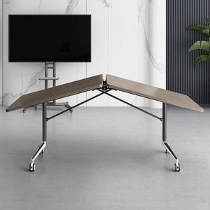 Table de conférence modulaire à rabat en bois moderne de haute qualité, <span class=keywords><strong>bureau</strong></span> de formation pliable pour une utilisation en <span class=keywords><strong>grand</strong></span> <span class=keywords><strong>bureau</strong></span> - Product Image 5