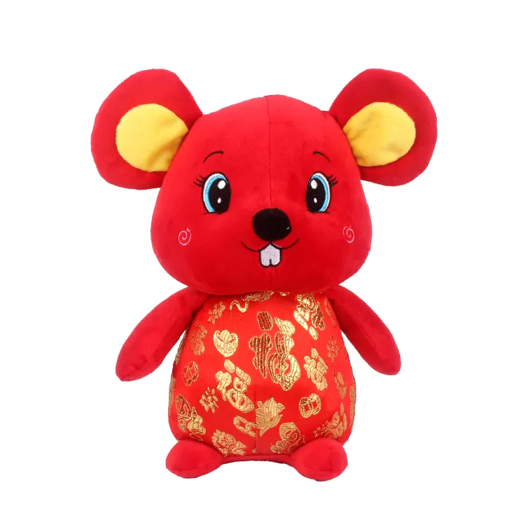 Custom Soft Stuffed Toys Plush Mice Wholesale Cartoon Red Stuffed Mouse Plush Toy Mouse With Clothes