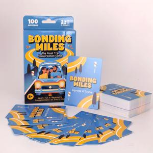 Jeu de cartes de conversation Bonding Miles Road Trip, 100 questions, 2 joueurs, à partir de 8 ans, jeu familial éducatif, papier écologique - Product Image 3