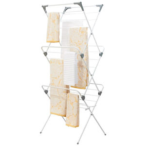 Portable grand métal pliable mobile <span class=keywords><strong>sèche</strong></span>-vêtements debout pliable blanchisserie vêtements étendoir support - Product Image 4