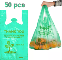 Sac de T-shirt dégradable compostable en PLA sac biodégradable à bas prix pour l'emballage des aliments et des légumes sacs individuels en plastique