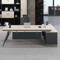 Set Scrivania Direzionale Moderna Minimalista con Sedia, Scrivania Grande per Sala Riunioni, Tavolo Laterale Personalizzabile in MDF