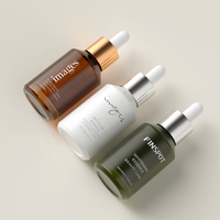 30ml 60ml Bernsteinfarbene/Grüne/Weiße Glas-Tropfflasche für Hautpflege-Serum Ätherisches Öl Kosmetik-Verpackungsbehälter