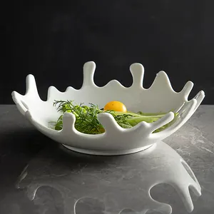 Modern Party Porcelain Food Plates Hotel Banquet Dinnerware Fine Dining Creative White Ceramic Soup Bowls Restaurant Dishes