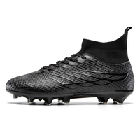 Chaussures de football unisexe FG à crampons longs, tige haute en maille, semelle extérieure en TPU, vente en gros, usine OEM