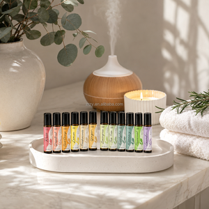 Ensemble de roll-on d'huiles essentielles, mélange d'huiles d'aromathérapie, rose, lavande, menthe poivrée, <span class=keywords><strong>citron</strong></span>, arbre à thé, pour massage, spa, étiquette privée, OEM, ODM - Product Image 3