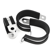 Collier de serrage en acier au carbone zingué avec revêtement en caoutchouc pour tuyau hydraulique, amortisseur de vibrations en EPDM, fixation industrielle