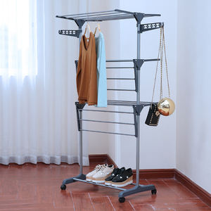 SANIPRO Étagère à vêtements mobile sur pied pour chambre à coucher, organisateur de chaussures pour enfants, séchoir à linge pliable multi-niveaux - Product Image 3