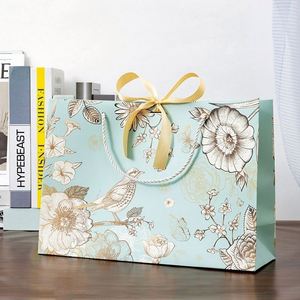 Custom Personalized Print Logo <b>Sliding</b> Jewelry Box Folding Shopping Paper Gift Bags with Rope Handles - Product Image 4