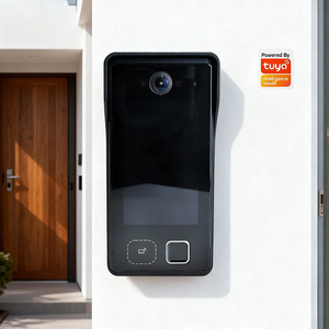 Interphone intelligent Hiwink avec <span class=keywords><strong>sonnette</strong></span> à reconnaissance faciale, écran tactile 4 pouces, déverrouillage par empreinte digitale et reconnaissance palmaire, IP65 avec options d'alimentation <span class=keywords><strong>solaire</strong></span> et PoE - Product Image 1
