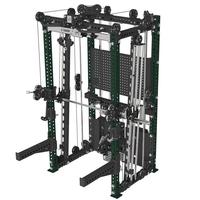 Machine Smith 3-en-1 améliorée avec poulie lisse et grande, pour tractions hautes, tirages à la poulie et rameur – Rack d'entraînement complet pour salle de sport