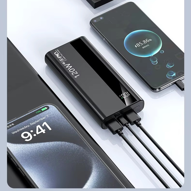 Ultra Thin Bestseller 120W Super Fast Charging 20000mAh Power Bank with LED Digital Display