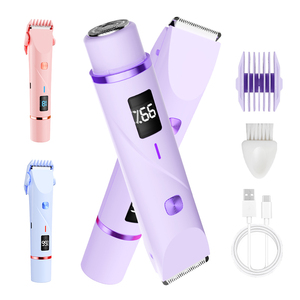 Custom IPX7 Full Body <b>Waterproof</b> Bikini Trimmer Small Rotary Head Dual 2 Hours Fast Charging Body Hair Trimmer - Product Image 1
