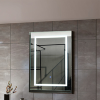 PTB Smart Miroir de salle de bain rectangulaire à LED Type tactile complet avec réglage de la luminosité Miroir sans cuivre et TV