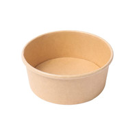 Bol en papier Kraft résistant à l'huile et imperméable au micro-ondes, style à paroi unique jetable pour nouilles et sandwichs, couche de peinture PE