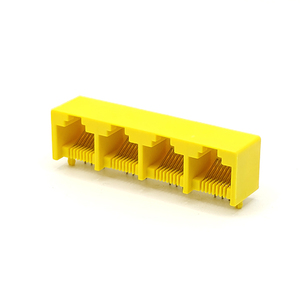 Mật độ cao đáng tin cậy 4-Port 1*4P 8P8C <span class=keywords><strong>RJ45</strong></span> Jack vàng mạ PCB Giao diện mạng side nhập Đen Ethernet kết nối - Product Image 3