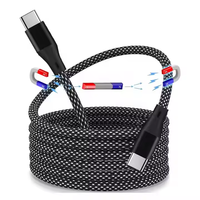 Câble USB magnétique Type-C vers C de haute qualité, charge rapide 3A 60W, avec gaine en nylon tressé et coque en aluminium pour appareil photo et ordinateur