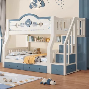 Nouveau design d'échelle à cadre en bois, ensemble de meubles de chambre à coucher pour enfants, dortoir scolaire, lits superposés de rangement - Product Image 3