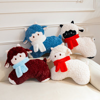 Boneka Domba Lucu Mie Mie Scarf, Mainan Boneka Bantal Panjang, Boneka Penenang Tidur Anak, Hadiah Pertemuan Tahunan