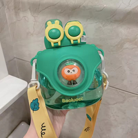 Bouteille d'eau portable JM6 pour enfants avec double paille, modèle spécial école primaire, bouteille de dessin animé en PC pour garçons et filles