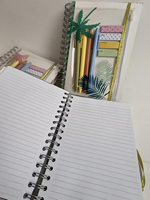 Ensemble de carnets spirales avec stylo, papier, reliure spirale, inclut des autocollants d'indexation et une bande élastique, accessoires personnalisables