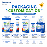 Greenpie Kids Family Electrolyte Stick Pack, hydratation douce, complément alimentaire, bien-être quotidien, mélange de poudre d'électrolytes