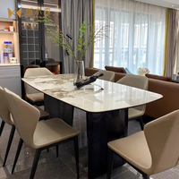 Table à manger en résine de pierre de style italien Yiruo, approuvée par les influenceurs, ensemble de salle à manger moderne et sophistiqué, mobilier de maison de luxe léger