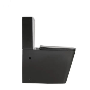 Modern <strong>Black</strong> Ceramic Integrated <strong>Toilet</strong> with a Soft-closed Cover square P-shaped Steam Trap for Villa Bathrooms or <strong>Toilets</strong> - Product Image 4