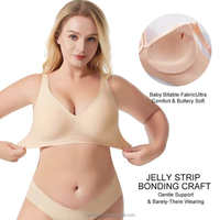 En stock – Soutien-gorge sans fil respirant à décolleté plongeant, anti-affaissement, sans coutures, confortable pour femme – Grandes tailles