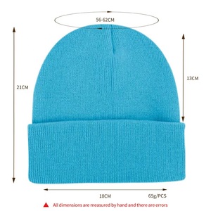 Bonnet en tricot à revers en acrylique unisexe de 60 couleurs, chaud pour l'hiver, bonnets en tricot, logo personnalisé, broderie, plaid du fabricant, <span class=keywords><strong>plage</strong></span> - Product Image 5