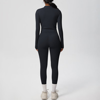 Ensembles de vêtements de sport compressifs pour femmes, 6 pièces, manches longues, shorts, leggings, vestes, crop top, tenues de sport, vêtements d'entraînement
