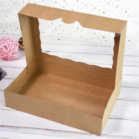 Boîte à pâtisserie rectangulaire marron pour beignets et muffins