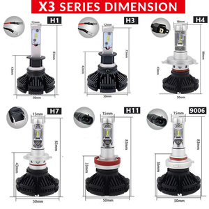 Phares de voiture Led X3, lampes antibrouillard pour automobile, H4, H7, H1, H11, HB3, 3000, 50W, 6500 lm, 8000K, 9005 K, 9006 K, 2 pièces - Product Image 6
