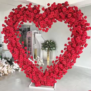 Y-G009 proposta fatta a mano cuore rosa fiore arco decorazione a forma di cuore fiori sfondo matrimonio amore arco floreale per san valentino - Product Image 2