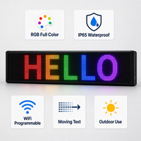 Letrero LED RGB P10 con Desplazamiento, Resistente al Agua IP65 para Exteriores, Tablero de Mensajes Programable con WiFi para Tiendas Minoristas