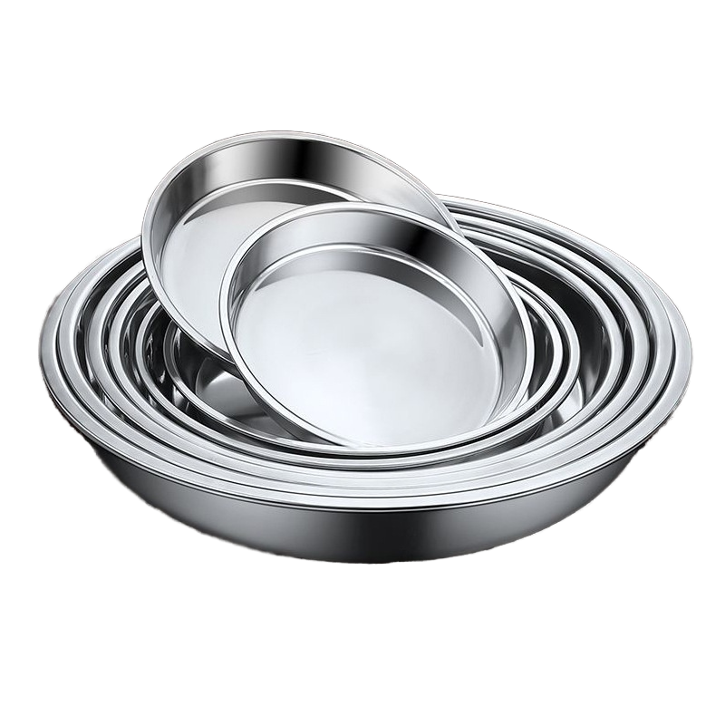 WAGENSTEIGER A Set Of 2 Stainless Steel Dinner Plates, Salad Bowls, Spaghetti Serving Platters, Buffet Party Pans, Catering Trays, Classic Brushed