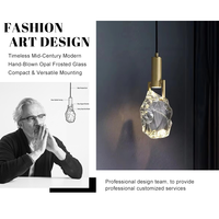 Lustre suspendu élégant et moderne en fer et cristal avec LED pour chambre à coucher, salon, café