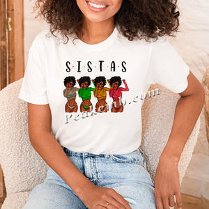 Transferts DTF pas cher Sistas Afro Fashion femmes conception de transfert de fer sur vinyle pour les chemises - Product Image 3