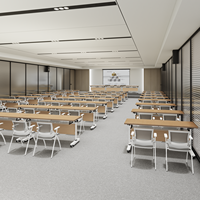 Conjunto de Mesa de Conferencia Modular Ensamblable - Escritorio de Entrenamiento Móvil Plegable con Separador para Configuraciones de Salas de Reuniones Redondas, Ovaladas y en Fila