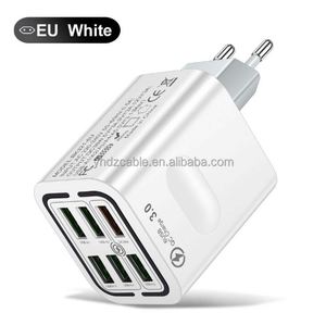 เครื่องชาร์จโทรศัพท์มือถือ USB 6 พอร์ตพร้อมไฟ USB QC3.0 หัวชาร์จเร็วสำหรับสมาร์ทโฟนแบบพกพา - Product Image 5