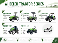 Nuevo Modelo de Tractor de Ruedas LAWNIO con Motor Diésel, Elevación Hidráulica Potente para Pequeñas y Medianas Granjas, Tractor Agrícola