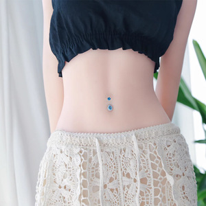 เครื่องประดับร่างกายไทเทเนียม ASTM F136 ทรงลูกแพร์ประดับ<span class=keywords><strong>เพชร</strong></span>คิวบิกเซอร์โคเนียสำหรับเจาะสะดือผู้หญิง เหมาะสำหรับเป็นของขวัญ - Product Image 4