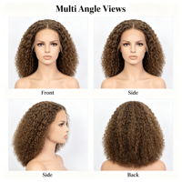 Perruque Lace Front 13x4 en Cheveux Humains Bouclés Profonds, Cheveux Vierges Pré-Pluckés, Ligne de Cheveux Naturelle, Perruques en Dentelle pour Femmes, Vente en Gros