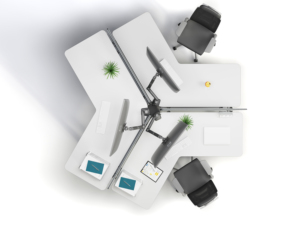 Escritorio de Oficina para <span class=keywords><strong>3</strong></span> Personas, Estaciones de Trabajo en Cubículos, Escritorio Eléctrico Ajustable en Altura - Product Image 4