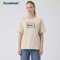 T-shirt pour femme Kuenzi, personnalisé avec logo, col rond, manches courtes, 100% coton, 270GSM, coupe ample, épaules tombantes