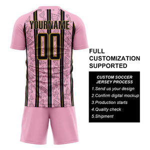 ผู้ผลิตเสื้อฟุตบอลสีชมพู ให้บริการชุดทีมฟุตบอลแบบกำหนดเอง ชุดผู้รักษาประตูฟุตบอลสำหรับสโมสรและโปรแกรมโรงเรียน - Product Image 2