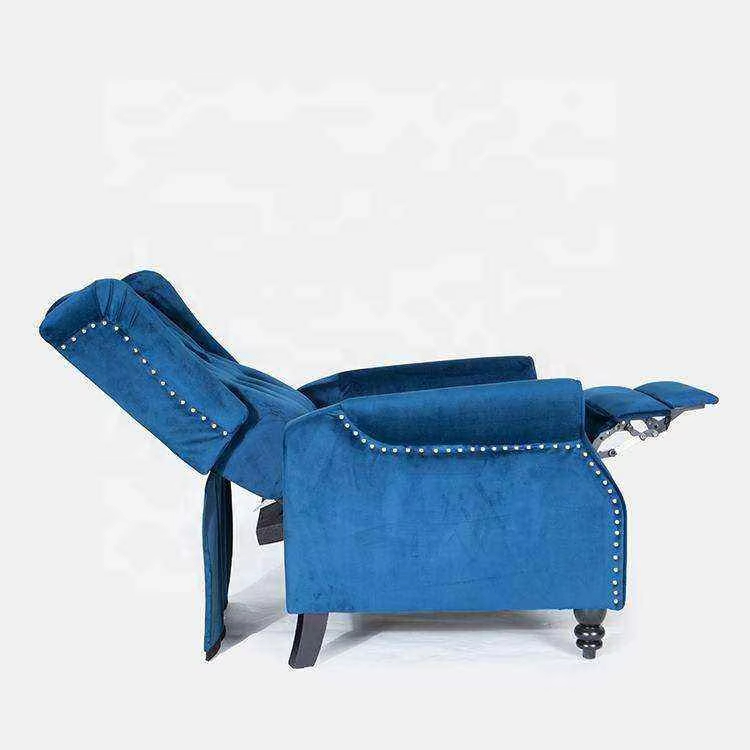Home Theater With Light Functional Multi-Functional Reclining Velvet Rivet Sofa Recliner Chairs