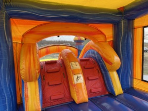 Scivolo d'Acqua Gonfiabile Combinato ML Marble Blue in PVC di Grado Commerciale con Piscina per Bambini e <span class=keywords><strong>Adulti</strong></span>, Uso Bagnato/Asciutto, per Feste di <span class=keywords><strong>Compleanno</strong></span> all'Aperto/al Chiuso - Product Image 4